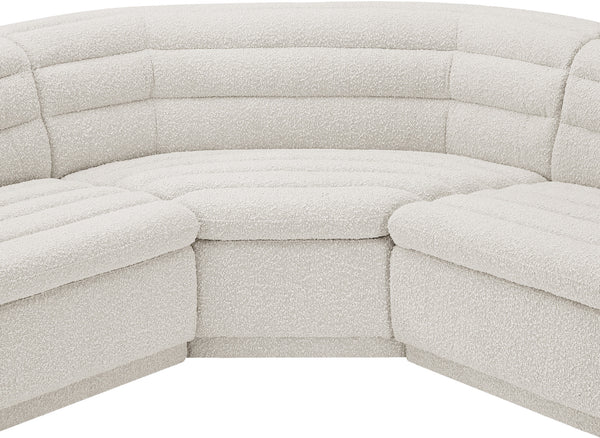 Cascade Cream Boucle Fabric Modular Sectional 193Cream-Sectional Meridian Furniture