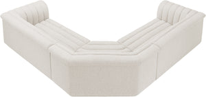 Cascade Cream Boucle Fabric Modular Sectional 193Cream-Sectional Meridian Furniture