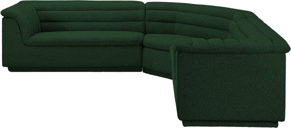 Cascade Green Boucle Fabric Modular Sectional 193Green-Sectional Meridian Furniture
