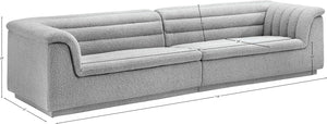 Cascade Grey Boucle Fabric Modular Sofa 193Grey-S119 Meridian Furniture