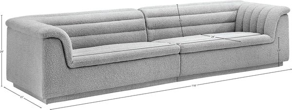 Cascade Grey Boucle Fabric Modular Sofa 193Grey-S119 Meridian Furniture