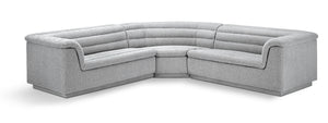 Cascade Grey Boucle Fabric Modular Sectional 193Grey-Sectional Meridian Furniture