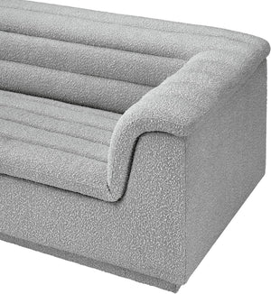 Cascade Grey Boucle Fabric Modular Sectional 193Grey-Sectional Meridian Furniture