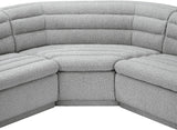 Cascade Grey Boucle Fabric Modular Sectional 193Grey-Sectional Meridian Furniture