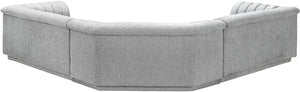 Cascade Grey Boucle Fabric Modular Sectional 193Grey-Sectional Meridian Furniture