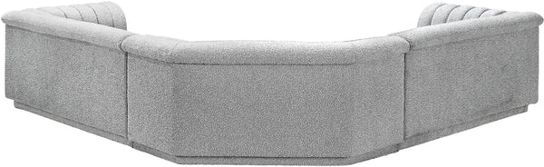 Cascade Grey Boucle Fabric Modular Sectional 193Grey-Sectional Meridian Furniture