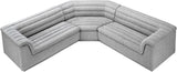 Cascade Grey Boucle Fabric Modular Sectional 193Grey-Sectional Meridian Furniture