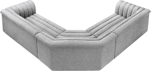 Cascade Grey Boucle Fabric Modular Sectional 193Grey-Sectional Meridian Furniture