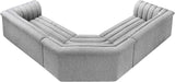 Cascade Grey Boucle Fabric Modular Sectional 193Grey-Sectional Meridian Furniture