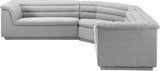 Cascade Grey Boucle Fabric Modular Sectional 193Grey-Sectional Meridian Furniture