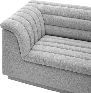 Cascade Grey Boucle Fabric Modular Sectional 193Grey-Sectional Meridian Furniture