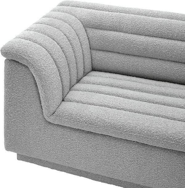 Cascade Grey Boucle Fabric Modular Sectional 193Grey-Sectional Meridian Furniture