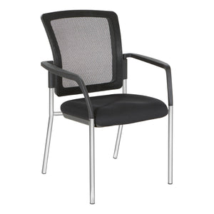 OSP Home Furnishings Guest Chair with Mesh Back Lumbar Support and Chrome Legs for Reception or Office Use 88710C-30
