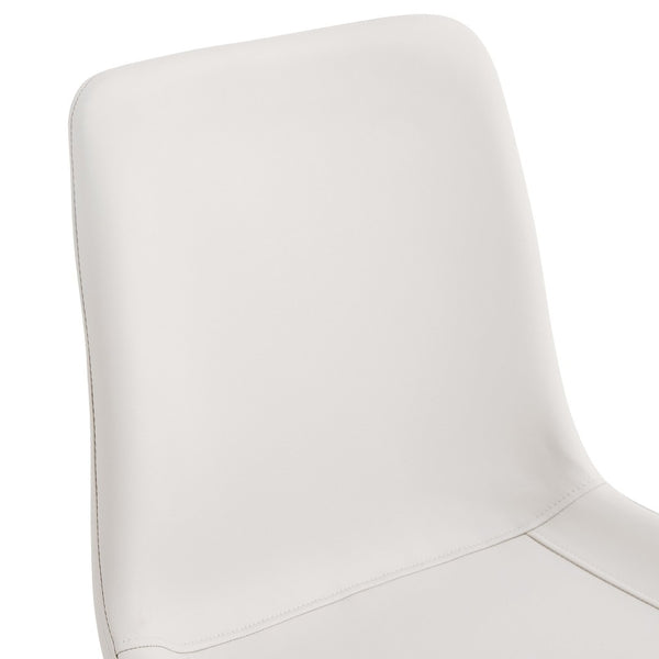 English Elm White Faux Leather Dining Chairs Set of Six with Black Metal Legs Modern Kitchen Seating W1151P180076