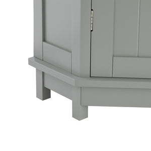 English Elm Grey Triangle Corner Cabinet Mdf Modern Bathroom Storage with Adjustable Shelves Gray N725P333564E