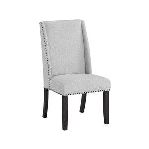 English Elm Vinz Wingback Dining Chairs Set of 2 Gray Upholstered Nailhead Trim Farmhouse B056P412642