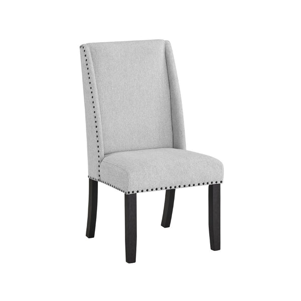 English Elm Vinz Wingback Dining Chairs Set of 2 Gray Upholstered Nailhead Trim Farmhouse B056P412642