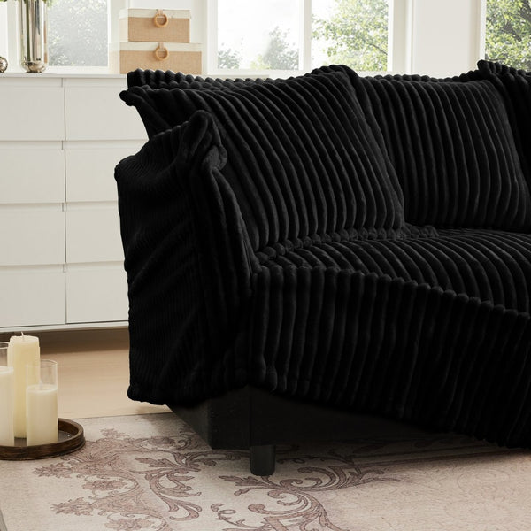 English Elm Koala Corduroy Sectional Sofa Deep Seat High Back Rsf Module for Modern Living Rooms W3041P272945