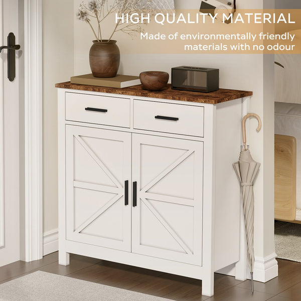 English Elm Kitchen Storage Cabinet Modern Farmhouse Buffet Sideboard with Spacious Drawers and Sturdy Storage Slate finish White W2386P207765