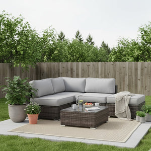 English Elm Fully Assembled 3-Piece Wicker Seating Group With Plush Cushions For Stylish, Comfortable Outdoor Relaxation B120S00269