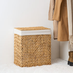 English Elm Judas Handcrafted Water Hyacinth Rectangular Laundry Hamper - Stylish Storage For Any Room! B093P401323