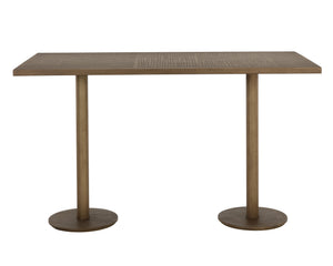 Sunpan Corina Bar Table - Handcrafted Iron with Antique Brass Finish, Unique Artisanal Design for Dining Spaces