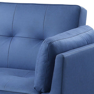 English Elm Blue Adjustable Sofa Bed with Ottoman, Biscuit Tufting, Removable-Pillow Covers, Convertible Lounge B062S00445