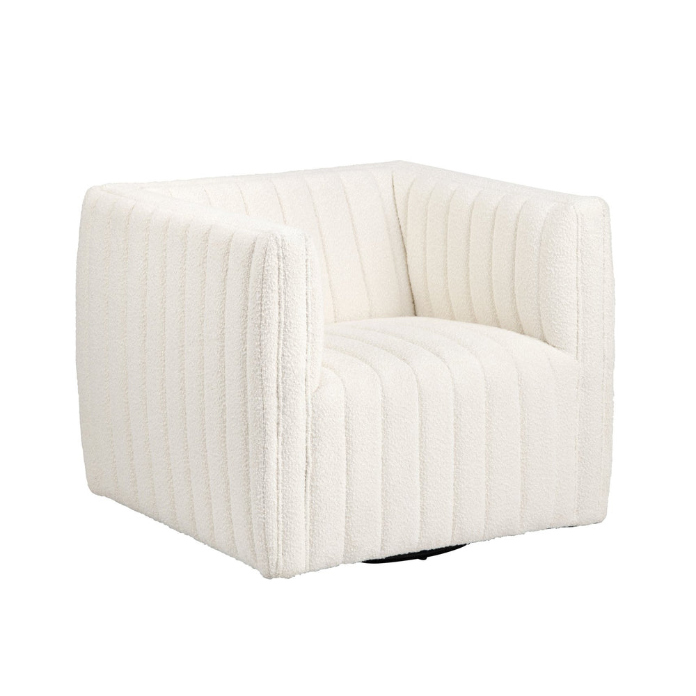 Crestview Collection Transitional White Accent Chair - Modern Boucle Upholstery, Plush Comfort & Durable Iron Base White Polyester Cvfzr6160