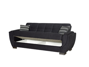 English Elm Primenest Skyhaven Convertible Sofabed With Storage - Modern Black Microfiber For Compact Spaces B030P286497-GIGA