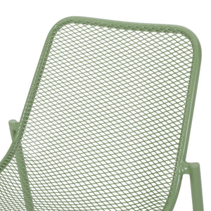 English Elm Christopher Knight Home® - KINCAID Hand-Crafted Iron Dining Chair Set of 2 with Durable Finish, Compact Modern Design, Assembly Required Green 65200.00GRN