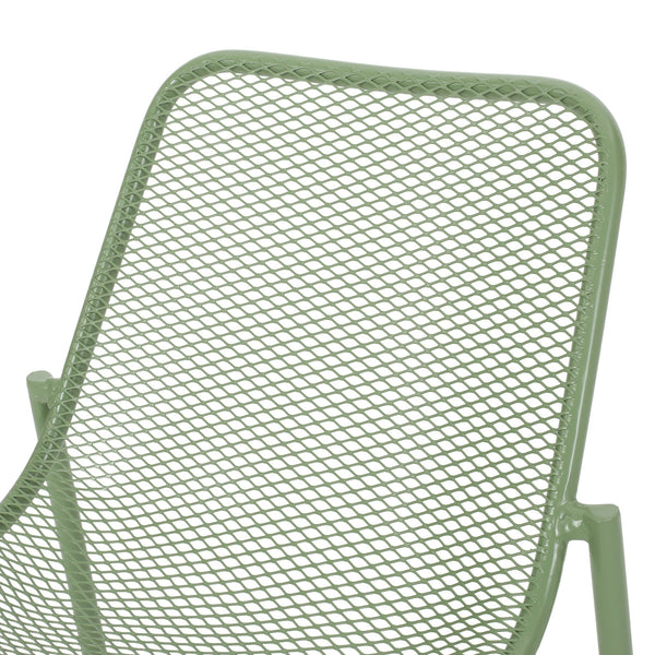 English Elm Christopher Knight Home® - KINCAID Hand-Crafted Iron Dining Chair Set of 2 with Durable Finish, Compact Modern Design, Assembly Required Green 65200.00GRN