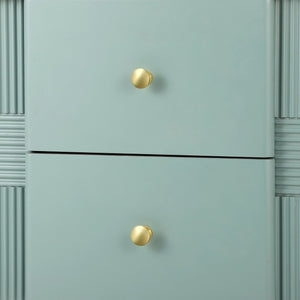 English Elm Christopher Knight Home® - Modern Fluted Nightstand with Two Drawers and Gold Legs, Sleek Textured Bedside Table for Stylish Storage and Easy Cleaning Green 23 L x 18 W x 18 H N761P285710F