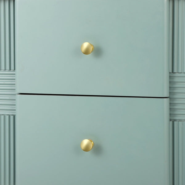 English Elm Christopher Knight Home® - Modern Fluted Nightstand with Two Drawers and Gold Legs, Sleek Textured Bedside Table for Stylish Storage and Easy Cleaning Green 23 L x 18 W x 18 H N761P285710F