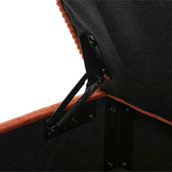 English Elm United Corduroy L-Shaped 4-Seater Sofa With Usb, Cup Holders & Storage Ottoman - Perfect For Apartments! W1568S00225-GIGA