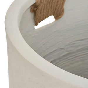 English Elm Round Concrete Sculptural Planter Duo Handcrafted Porous Finish Patio Garden Home W347P465313