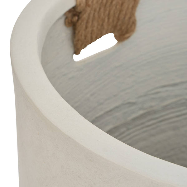 English Elm Round Concrete Sculptural Planter Duo Handcrafted Porous Finish Patio Garden Home W347P465313
