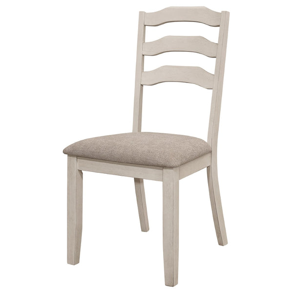 English Elm Martin Ladder Back Dining Chair Set of 2 Distressed Cream Hardwood Farmhouse Style B062P451716