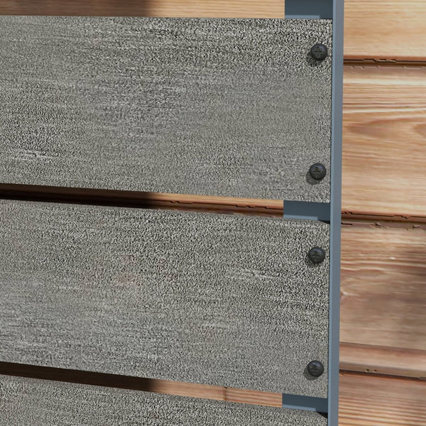 English Elm Outsunny Raised Planter Box with Vertical Trellis Composite Wood Outdoor Patio Garden Gray W2225P174437