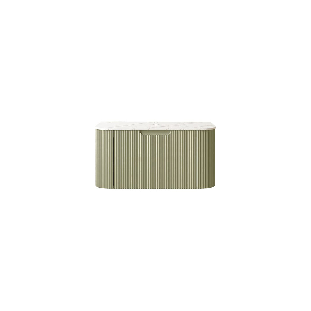 English Elm Lede Floating Bathroom Vanity Woodgrain Shelf with White Acrylic Vessel Basin Modern W2615P210282