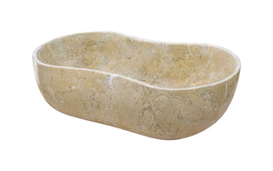 English Elm Gold Natural Marble Bathroom Vessel Sink - Polished Finish, Unique Veining, Durable & Elegant Design W1696P333268