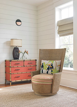 Lexington Tommy Bahama Home Red Coral Chest: Luxurious 4-drawer Storage With Leather-wrapped Bamboo And Woven Raffia Elegance Red Coral  559-624