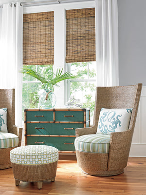 Lexington Tommy Bahama Home Pacific Teal Chest - Elevate Your Space With Luxurious Design, 4 Drawers & Protective Glass Top Pacific Teal  560-624