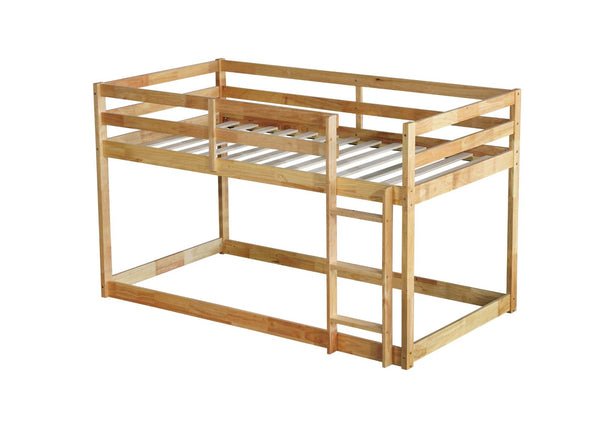 English Elm Solid Wooden Twin Over Twin Floor Bunk Bed - Safe, Stylish, And Functional With Natural Finish Design W504P191673-GIGA