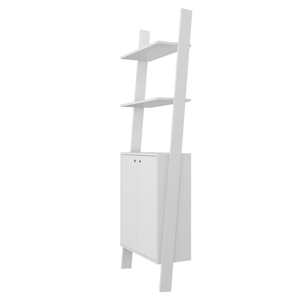 Manhattan Comfort Cooper Mid-Century Modern Ladder Display Cabinet White 194AMC6