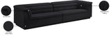 Cascade Black Velvet Fabric Modular Sofa 194Black-S119 Meridian Furniture