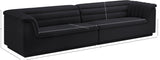 Cascade Black Velvet Fabric Modular Sofa 194Black-S119 Meridian Furniture