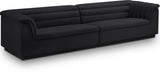 Cascade Black Velvet Fabric Modular Sofa 194Black-S119 Meridian Furniture