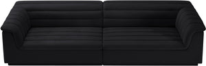 Cascade Black Velvet Fabric Modular Sofa 194Black-S119 Meridian Furniture