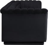 Cascade Black Velvet Fabric Modular Sofa 194Black-S119 Meridian Furniture