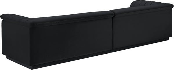 Cascade Black Velvet Fabric Modular Sofa 194Black-S119 Meridian Furniture